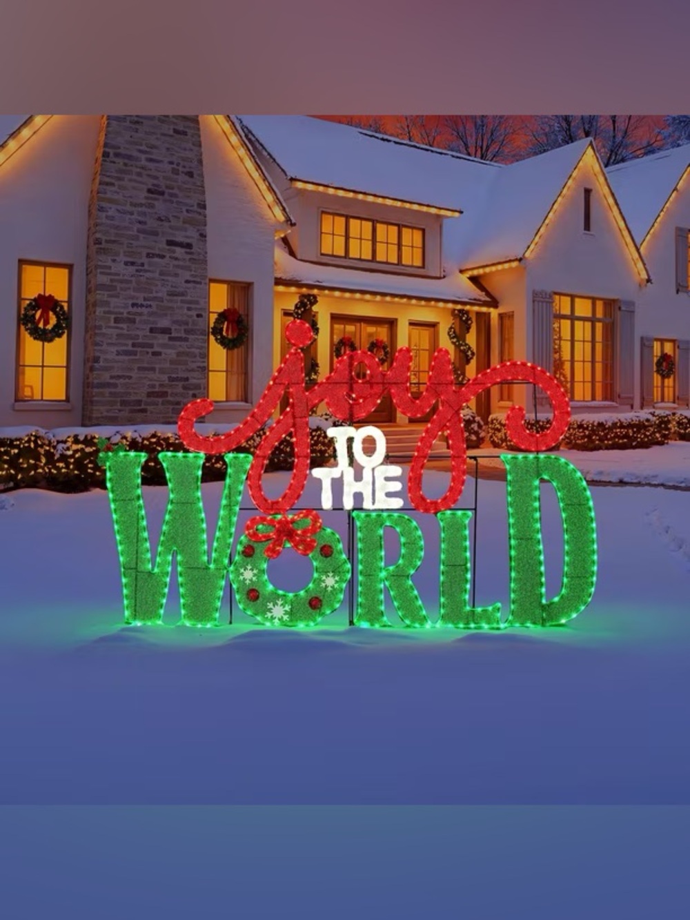 5' Pre-Lit Joy to the World Sign